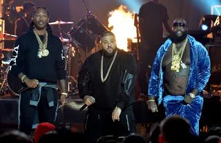 Three the Hard Way - Three of hip hop's hot tested hit makers joined forces for a powerhouse medley. Future set things off with "Honest," followed by DJ Khaled's "I Wanna Be With You" and Rozay's "No Games."