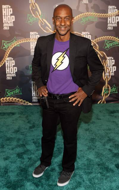 Stephen Hill&nbsp; - President of BET Music Programming and Specials Stephen Hill shows off his cool vibe, rocking a lightening bolt T-shirt, black blazer and sneakers.