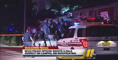 North Carolina Central University Police Kill an Armed Man - North Carolina Central University police killed an armed man after he exchanged gunfire with officers after entering North Carolina Central University campus early Tuesday morning. While the investigation continues, Durham police will have two officers patrolling the university's campus for the next several days to provide extra security.(Photo: ABC 11)