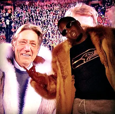 Diddy - We see Diddy also got the memo on fur for the Super Bowl. But he gets bonus points for rocking his with a Seahawks shirt for added spirit.   (Photo: Diddy via Instagram)