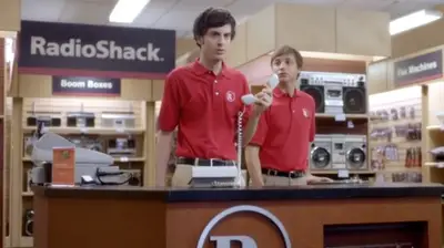 Radio Shack - Radio Shack pokes fun at the fact their stores have been long overdue for a facelift. &quot;The '80s called. They want their store back,&quot; an associate says in a commercial. The ad brings back '80s popular culture, with Hulk Hogan, Kid 'n Play, and horror flick character Jason making appearances. &nbsp;(Photo: Radio Shack)