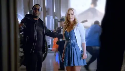 Time Warner - Diddy stars in this Time Warner cable ad that also features cameos from Victor Cruz, Drake, Jimmy Fallon and stars from the HBO hit True Blood. The mogul leads a tour showing off the television offerings of the cable network.&nbsp;(Photo: Time Warner)