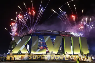 Fireworks Set Off the Big Game - Fireworks burst over MetLife Stadium before the NFL Super Bowl XLVIII kickoff.(Photo: AP Photo/Seth Wenig)