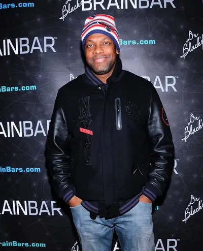 Keeping It Casual - Chris Tucker keeps it low-key in a jacket and jeans for Dr. Black's Brain Bar Super Bowl XLVIII Launch Event at the Dream Downtown in New York City.(Photo: Desiree Navarro/Getty Images)