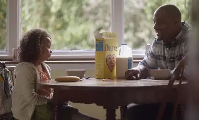 Cheerios - For their game day commercial, Cheerios brings back an interracial family which starred in a previous ad that drew a slew of racist comments online. This time around, “Gracie” finds out she’s going to have a little brother. She then asks for a puppy. “Deal,” her dad says.&nbsp;&nbsp;(Photo: Cheerios)