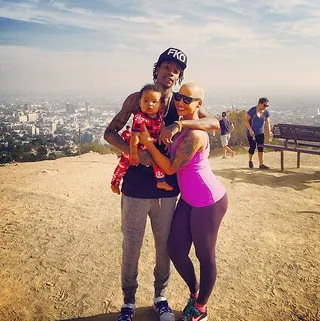 Wiz Khalifa @mistercap&nbsp; - Wiz and Amber take their son, Sebastian, out for a family fun and fit day at Runyon Canyon Park. Amber's physique is looking pretty good for someone who had a baby less than a year ago, so it seems hiking with the fam was her secret.(Photo: Wiz Khalifa via Instagram)