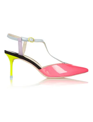 Sophia Webster Ida Neon Patent Leather T-bar Pump&nbsp; - You can count on English shoe maestro Sophia Webster to whip up a playful patent leather t-strap that we can’t help but want to live in all season long.&nbsp;&nbsp;  (Photo: Sophia Webster)