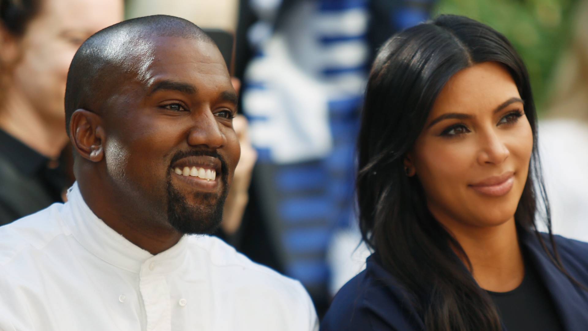 Kim Kardashian and Kanye West on BET Buzz 2021.