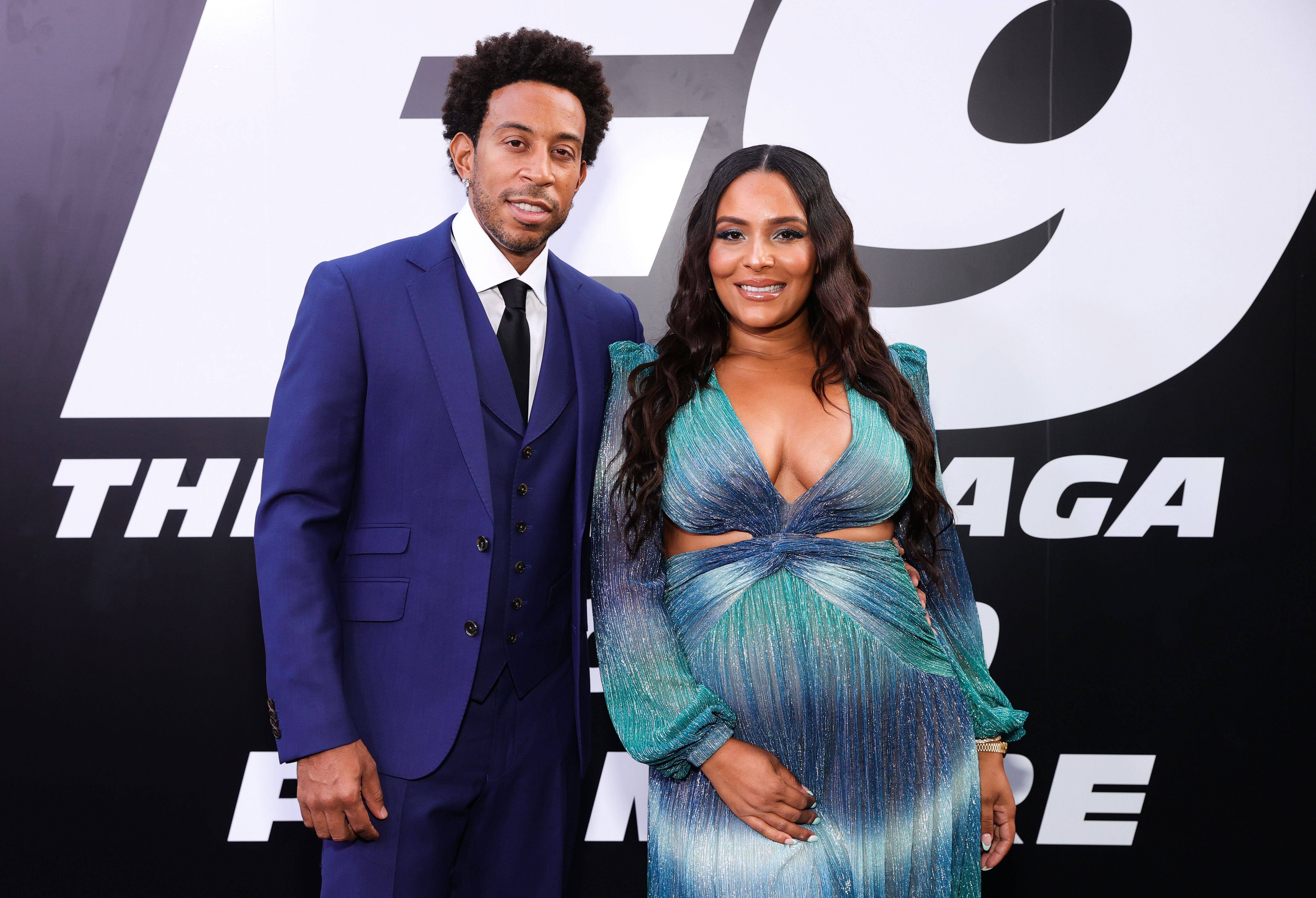 HOLLYWOOD, CALIFORNIA - JUNE 18: (L-R) Ludacris and Eudoxie Mbouguiengue attend the Universal Pictures "F9" World Premiere at TCL Chinese Theatre on June 18, 2021 in Hollywood, California. (Photo by Rich Fury/WireImage)