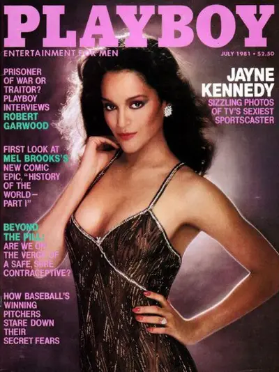 Jayne Kennedy - Miss Ohio 1970 became the first African-American actress to cover Playboy in July 1981. Her centerfold was on the conservative side; she posed, clothed, with her then-husband actor,&nbsp;Leon Isaac Kennedy.(Photo: Playboy Magazine, July 1981)