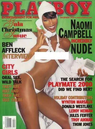 Naomi Campbell - Though most readers of Playboy likely hadn't heard of Naomi's cellphone antics (word is she assaulted her assistant with one), it made for a whimsical Girl 6-like cover for the 1999 holiday season.(Photo: Playboy Magazine, December 1999)