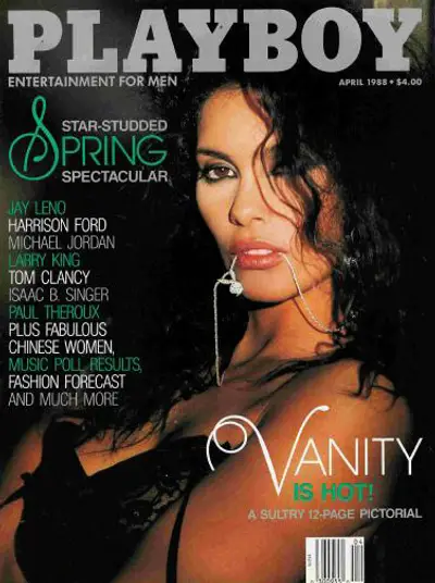 Vanity - The &quot;Nasty Girl&quot; singer, aka&nbsp;Prince's &quot;female reflection,&quot; took the cover of Playboy's April 1988, six years before she dropped her stage name for evangelism.(Photo: Playboy Magazine, April 1988)