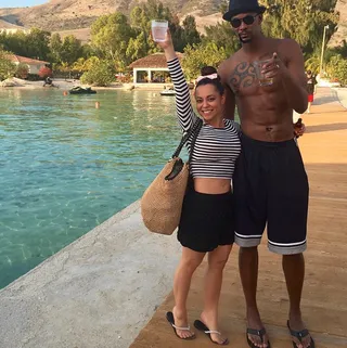 Adrienne Bosh&nbsp;@mrsadriennebosh - &quot;Some much needed R&amp;R surrounded in good company and this beautiful scenery❤️&quot;How cute is Adrienne next to the 6-foot-11 baller?&nbsp;The Bosh family loves sharing quality time together and posting adorable photos on Instagram. (Photo: Adrienne Bosh via Instagram)