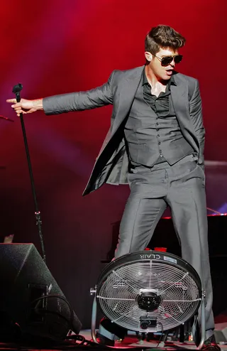 "Tippy Toes" - Once again Robin takes a break from his pain to offer a whimsical dance tune. This time it's an Elvis-inspired rock-a-billy joint but with 21st-century swag. And it's all about a girl who likes to dance on her toes.&nbsp;  (Photo: Mychal Watts/WireImage)