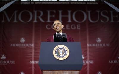 President Obama’s address to Morehouse College’s graduating class of 2013:&nbsp; - “And whatever hardships you may experience because of your race, they pale in comparison to the hardships previous generations endured — and overcame.”  (Photo: Jason Reed/Reuters)