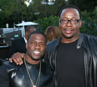 BET on Black - Kevin Hart takes a pic with singer Bobby Brown at BET's Real Husbands of Hollywood Season 2 wrap dinner at Xen Lounge in Los Angeles. (Photo: Maury Phillips/Getty Images for BET)