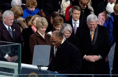 2001 – George W. Bush’s First Inauguration  - Kirbyjon H. Caldwell, the pastor of the Windsor Village United Methodist Church in Houston, delivered the benediction. Bush and Caldwell developed a relationship while Bush was the governor of Texas.(Photo: US Senate Archive)