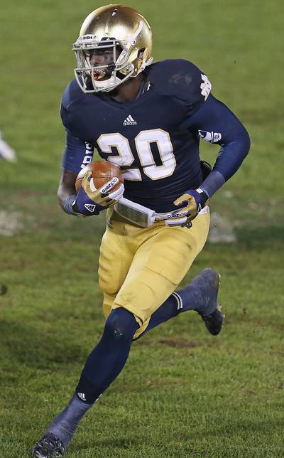 Notre Dame Running Back to Enter NFL Draft - He didn’t bring home the BCS Championship this year, but the future is still looking bright for Notre Dame University running back Cierre Wood, who is expected to enter the 2013 NFL Draft, with rumors spreading that he could be a third-round pick. The senior ran for 742 yards and four touchdowns this season.&nbsp;(Photo: Jonathan Daniel/Getty Images)