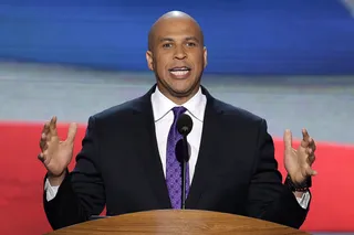 A National Stage - On Sept. 4, 2012, Booker addressed the Democratic National Convention. In his remarks he said that the party's platform is &quot;about moving America and our economy forward.&quot;(Photo: AP Photo/J. Scott Applewhite, File)