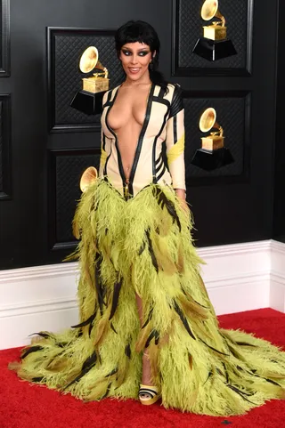 Doja Cat In&nbsp;Roberto Cavalli by Fausto Puglisi - (Photo by Kevin Mazur/Getty Images for The Recording Academy )