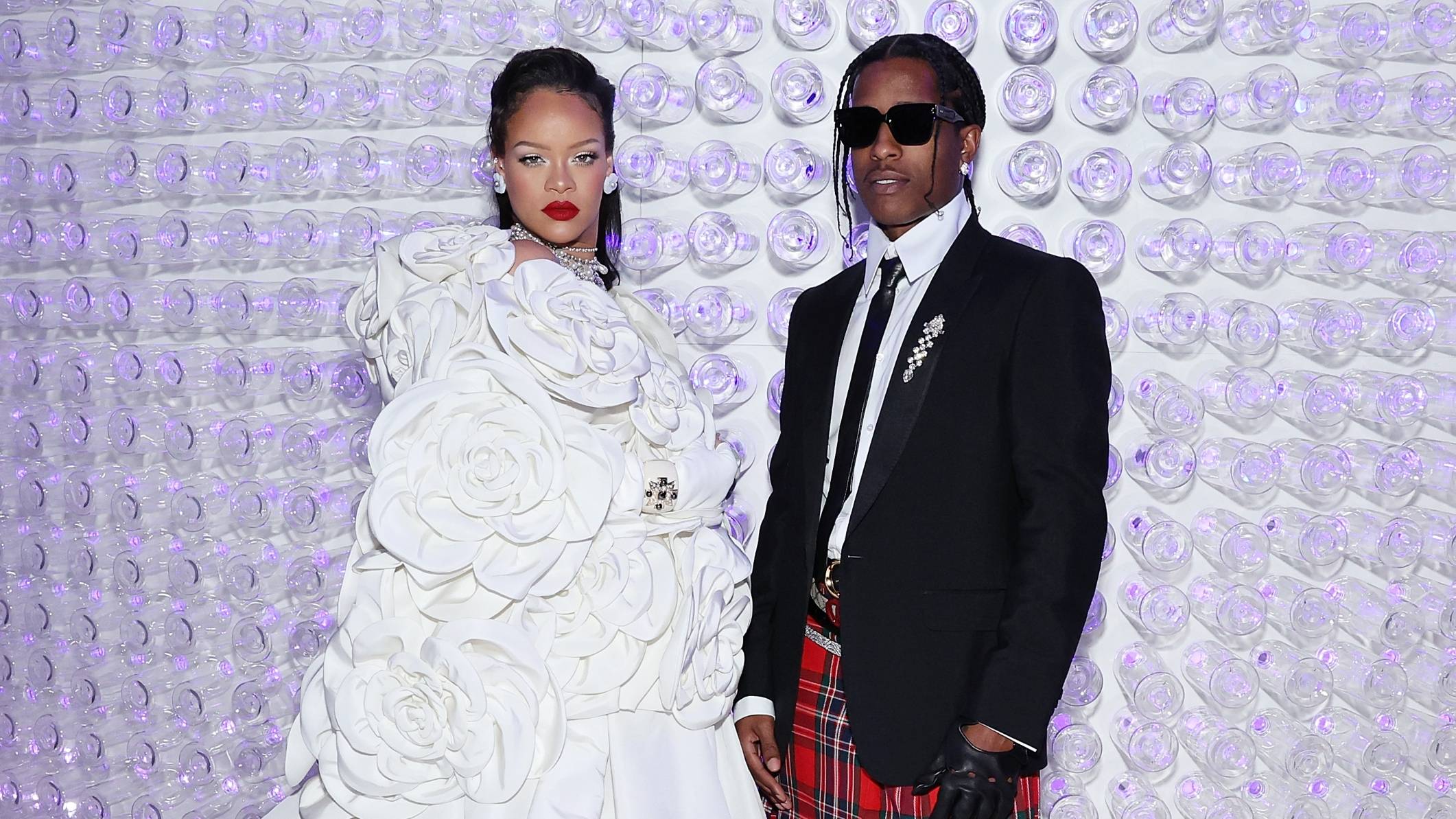 Rihanna and A$AP Rocky at The 2023 Met Gala Celebrating on May 01, 2023 in New York City. 