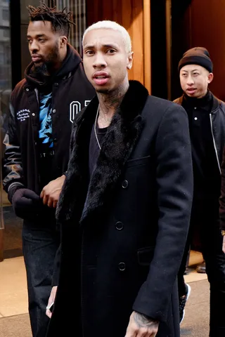 Caught Off Guard - Tyga looked a bit surprised as the paps caught him leaving his hotel in New York.(Photo: TNYF/WENN.com)