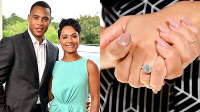 Grace Gealey - Empire’s Trai Byers and Grace Gealey’s engagement has been under wraps for a minute. But we’ve caught glimpses of Ms. Boo Boo Kitty’s brilliant square-cut diamond on the red carpet, and she finally went public with the news on a recent episode of FABLife. You did good, Trai!(Photos from Left: Paras Griffin/Getty Images, D Dipasupil/Getty Images for Extra)