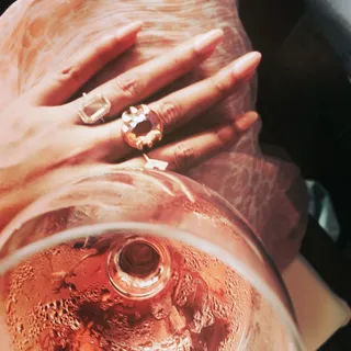 Beyoncé - &nbsp;Just call this peachy shade rosé, because it matches Bey’s wine (and her ensemble!) perfectly.(Photo: Beyonce via Instagram)