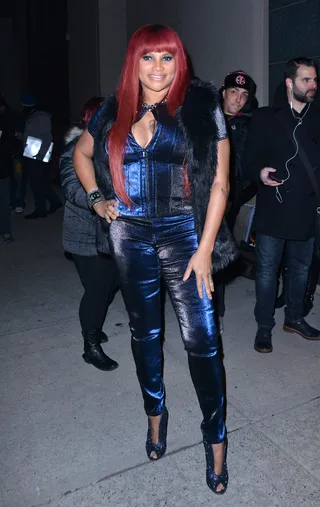 Glam - Sandra Denton of Salt-N-Pepa rocked a sexy jumpsuit during her appearance on Watch What Happens Live!.(Photo: TNYF/WENN.com)