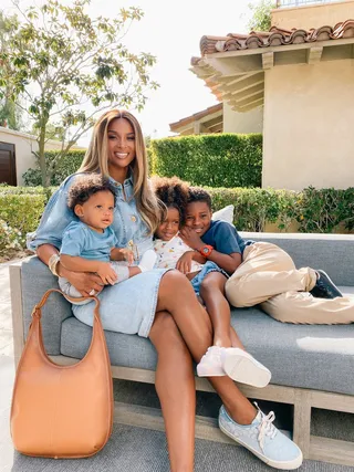 Ciara, Future, Sienna, and Win - Ciara and her three beautiful children are starring in the new Coach Mother’s Day campaign. The campaign spotlights “the positive impact mothers have on our lives and the importance of everyday recognition—this year more than ever—the campaign is additionally brought to life with a series of short films and photographs on Coach’s social channels featuring the cast with their family members.”Ciara, Future, Win, and Sienna wear different shades of denim and are all smiling in the heartfelt campaign.&nbsp; (Photo: Coach)