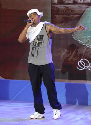 All I Need Is One Mic - Nas soundcheck at 106 &amp; Park, July 17, 2012.(Photo: John Ricard/BET)