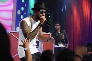 Get Cool - Swizz Beatz and Miguel perform at 106 &amp; Park, July 17, 2012.(Photo: John Ricard / BET)