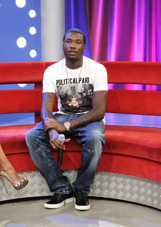 Relaxing on the Couch - Meek Mill at 106 &amp; Park, July 16, 2012. (Photo: John Ricard / BET).