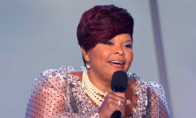 Now Behold the Lamb - Original Kirk Franklin &amp; The Family member and now successful gospel artist Tamela Mann came out next and reprised her lead to the classic &quot;Now Behold the Lamb.&quot;  (Photo: BET)