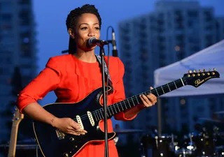 Lady in Red - The multi-talented musician woos the crowd with her unique voice and musical skills. The quirky star is more than comortable having a sound of her own.&nbsp;(Photo: Mark Davis/Getty Images For BET)