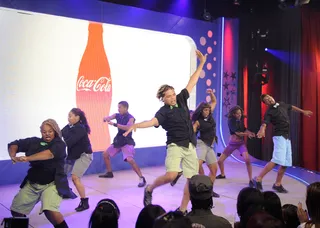 Fly Away - W.O.W. competitors Patchwerk Dance Troupe performs at 106 &amp; Park, July 11, 2012. (Photo: John Ricard / BET).