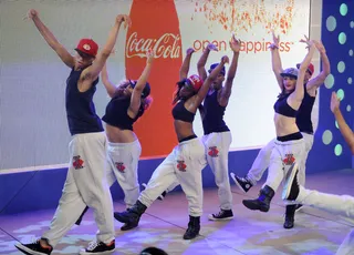 Hands Up - W.O.W. competitors Generation X performs at 106 &amp; Park, July 11, 2012. (Photo: John Ricard / BET).