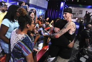 He Loves His Fans - MGK greets fans at 106 &amp; Park, June 9, 2012. (Photo: John Ricard / BET)