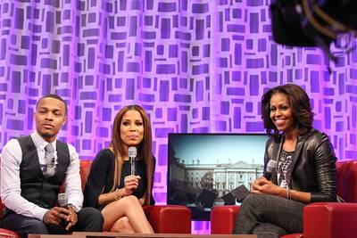 That time Michelle Obama graced the set with her presence  - Our forever FLOTUS, Michelle Obama has always shown up for the Black community. In 2013, Obama paid a visit to 106 &amp; Park to share her personal story of the pivotal role education played in her life. She also took a moment to plug her husband's North Star initiative. The Chicago native also hilariously recounted tales living at the White House and her marriage. (Photo by Bennett Raglin/BET/Getty Images for BET)