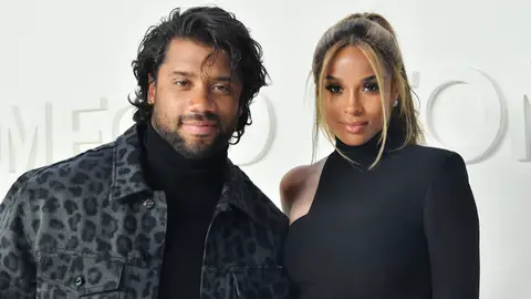 LOS ANGELES, CALIFORNIA - FEBRUARY 07:  Russell Wilson and Ciara attend Tom Ford: Autumn/Winter 2020 Runway Show at Milk Studios on February 07, 2020 in Los Angeles, California. (Photo by Stefanie Keenan/Getty Images for TOM FORD: AUTUMN/WINTER 2020 RUNWAY SHOW )