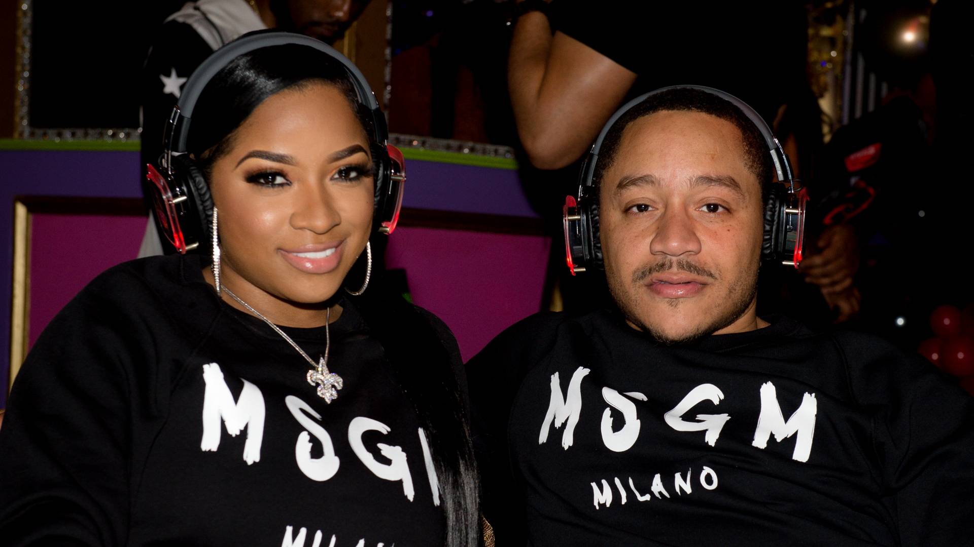  Toya Wright and Robert "Red" Rushing attend Tammy Rivera private album listening party at Lips on February 18, 2020 in Atlanta, Georgia. 