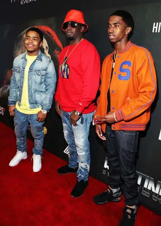 &nbsp;&nbsp;Diddy, Justin Combs, Christian Combs&nbsp;&nbsp; - Sean “Diddy” Combs and sons Justin and Christian Combs walked the carpet during the premiere of Chris Brown: Welcome to My Life at LA LIVE.(Photo: Jonathan Leibson/Getty Images for Riveting Entertainment)