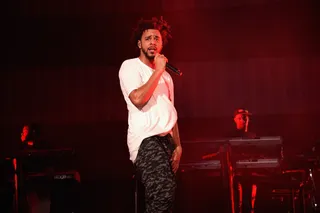 J. Cole - "Be Free" - One of the first and most emotionally affecting songs to be released in the wake of Michael Brown's murder in Ferguson, "Be Free" captures the frustration, anger and despair of a people fighting against police brutality. (Photo by Kevin Mazur/Getty Images for Anheuser-Busch)
