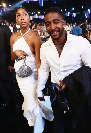 Looking Like Prom Night - Omarion held the hand of his girlfriend, Apryl Jones, as if it were prom night and they were running late. Like, they were fashionably late, but not actually late. (Photo: Johnny Nunez/BET/Getty Images for BET)