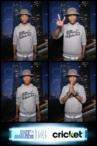 The Happiest Presenter - Pharrell had the pleasure of introducing Lifetime Achievement honoree Lionel Richie. He credited the legend with creating a sub-genre that can best be described as "soul-filled classics" — the type of timeless music that is beloved by every generation.  (Photo: Cricket Wireless BET AWARDS Booth)