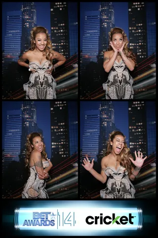 Keyshia Matters - Keyshia Cole came through to introduce Adrian Marcel, a Music Matters artist, who also happens to hail from her hometown of Oakland, CA. Talk about a hometown connection.  (Photo: Cricket Wireless BET AWARDS Booth)