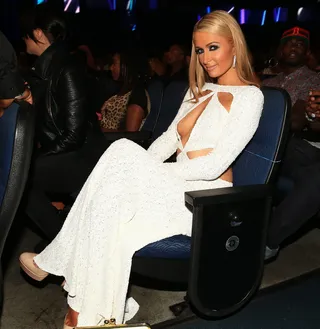Chillin' at the Hilton? - More like chillin' with Paris Hilton! The socialite was at ease among all the entertainers in the building. (Photo: Christopher Polk/BET/Getty Images for BET)