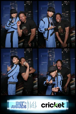 Nick and Zendaya Wild Out - The two stepped to the stage to announce the winner for Best Gospel Artist. During their on stage convo, Nick gave Zendaya some honest advice: "Marry well." It was a nod to his wife, Mariah Carey.  (Photo: Cricket Wireless BET AWARDS Booth)