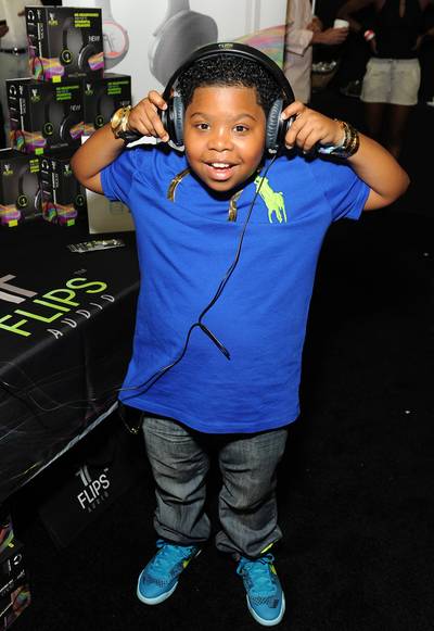 Studio Ready - Rapper Lil' P-Nut is amazed at the crisp sound quality coming from his Flips Audio headphones. Next time he hits the studio, he will be prepared to record with the powerful speakers.&nbsp;&nbsp;(Photo: Angela Weiss/BET/Getty Images for BET)