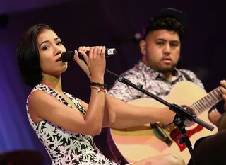 Unplugged - Next up, Jhene Aiko serenades the crowd with one of her signature acoustic sets.&nbsp;  (Photo: Mark Davis/BET/Getty Images for BET)